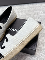 CC Espadrilles Black White Tweed 653919