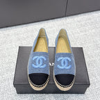 CC Espadrilles Black Blue Denim 653922