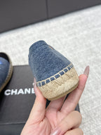 CC Espadrilles Black Blue Denim 653922