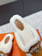 HM 25ss Oz Mule Brown Suede And Shearling 461940