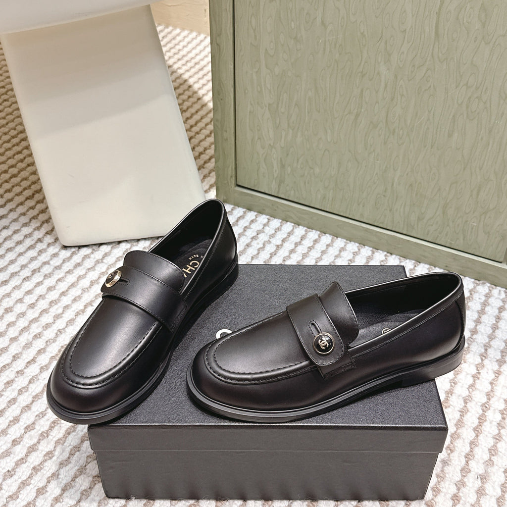 CC 26SS Loafers 3cm Black Cowhide 653489