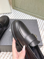 CC 26SS Loafers 3cm Black Cowhide 653489