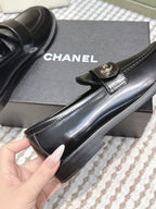 CC 26SS Loafers 3cm Black Glossy Cowhide 653493
