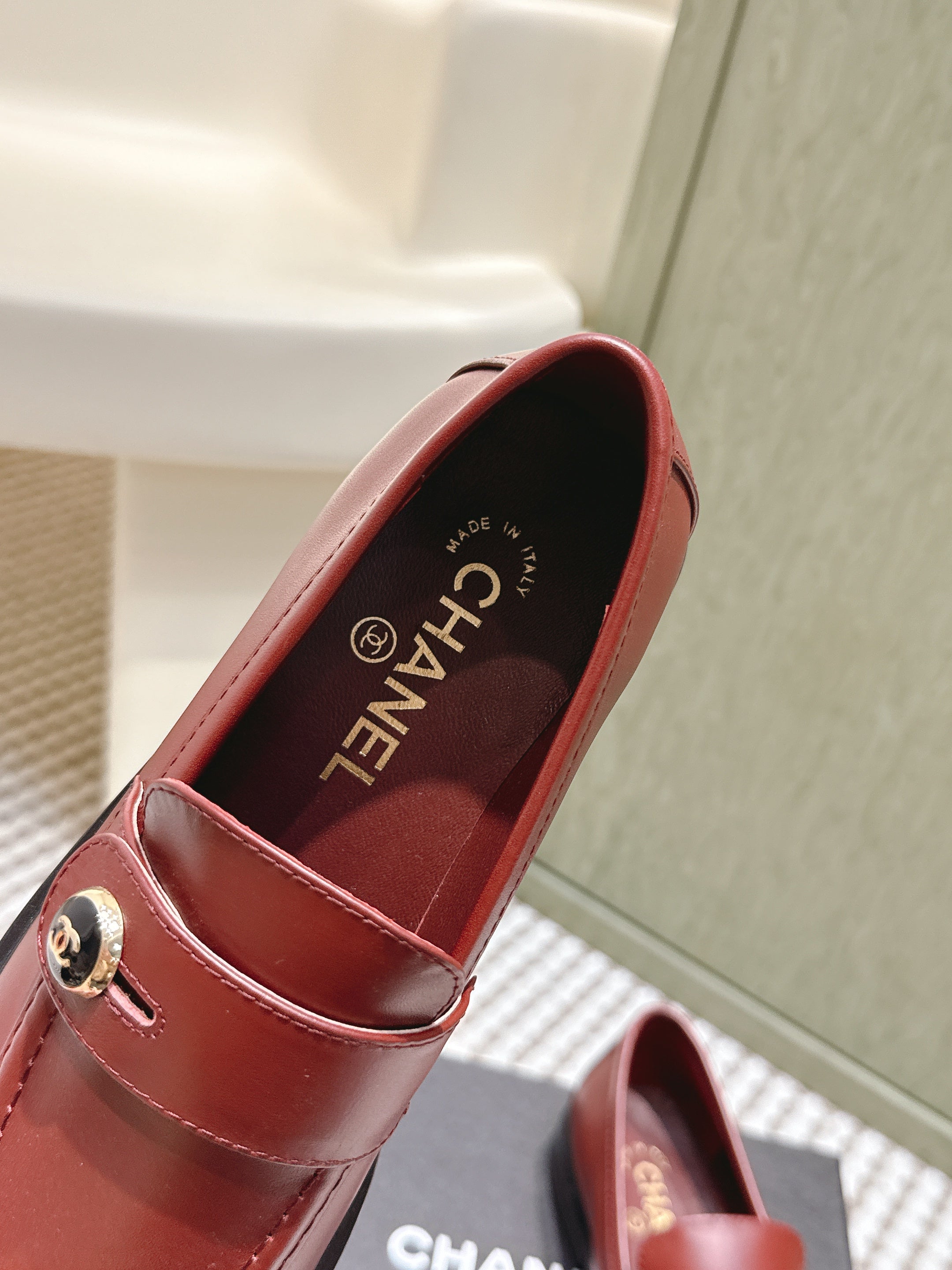 CC 26SS Loafers 3cm Burgundy Cowhide 653499