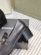 CC 26SS Loafers 6cm Black Cowhide 653495