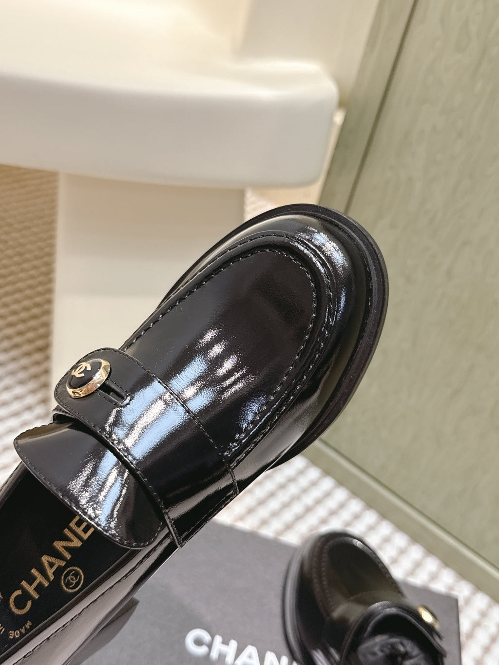 CC 26SS Loafers 6cm Black Patent Leather 653497