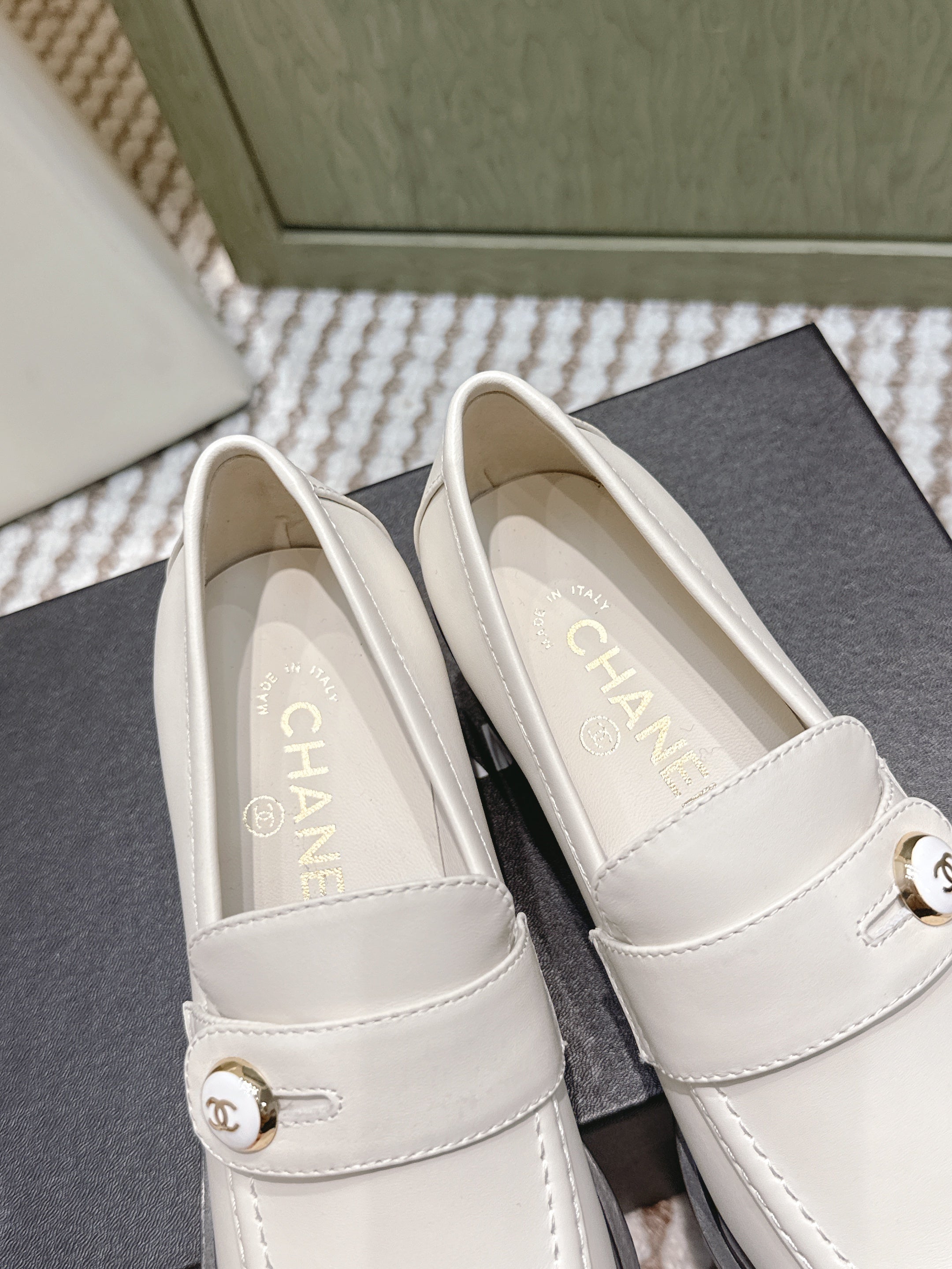 CC 26SS Loafers 6cm White Cowhide 653499