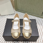 CC 25s AW Ballet Flat Gold Sequin Woven 612349