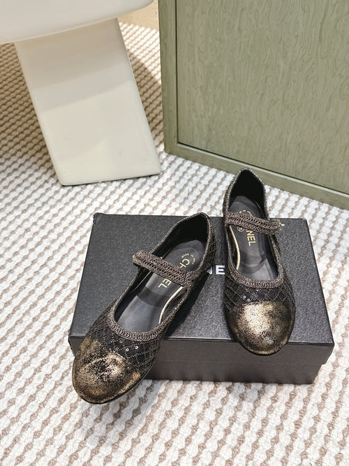 CC 25s AW Ballet Flat Black Sequin Woven 612351