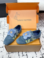 LV Sneakerina Sneaker With Vivienne Blue Suede 616955