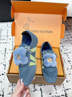 LV Sneakerina Sneaker With Vivienne Blue Suede 616955