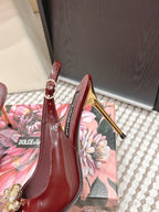 DG Rainbow Slingbacks Burgundy Patent Leather 663070