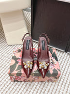 DG Rainbow Slingbacks Burgundy Patent Leather 663070