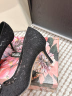 DG Pumps Crystals 6.5cm Black Taormina Lace 663079