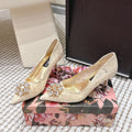 DG Pumps Crystals 6.5cm Beige Taormina Lace 663080