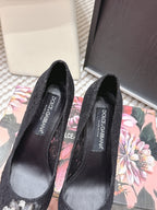 DG Pumps Crystals 9cm Black Taormina Lace 663085