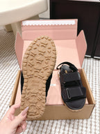 Miu 26s Velcro Sandals Black Nylon Suede 632329