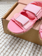 Miu 26s Velcro Sandals Pink Nylon Suede 632333