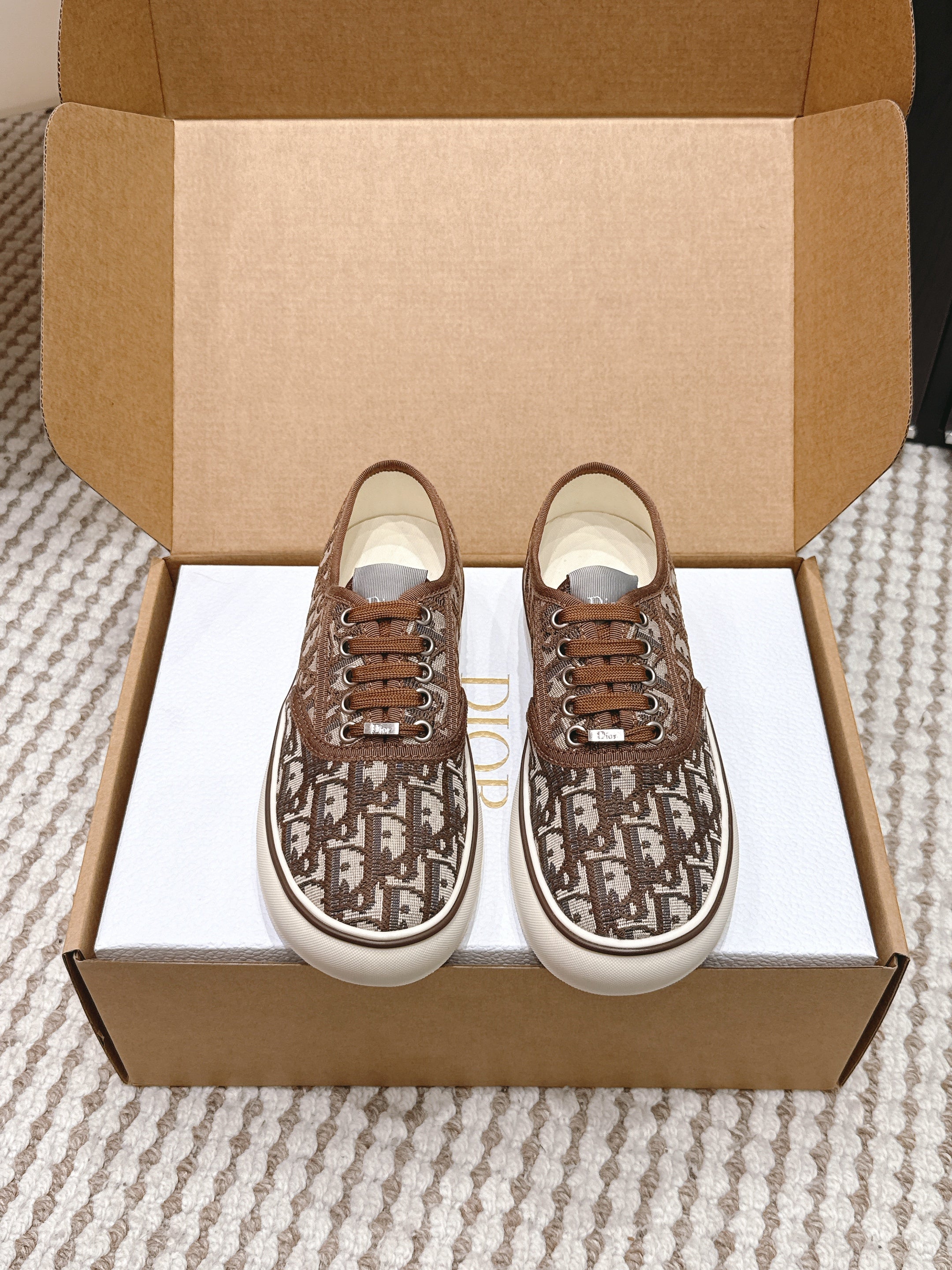 CD Saltwind Sneaker Brown Oblique Jacquard Cotton 632434