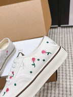 CD Saltwind Sneakers White Dove & Rose Embroidery Canvas 632440