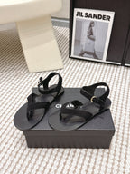 CC Strappy Sandals Black Suede Leather 721499