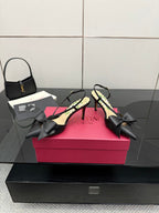 VT Bowow Slingback Pumps 85mm Black Leather