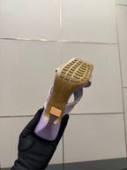 BV 26s Heeled Sandals 9.5cm Light Purple Calfskin Raffia