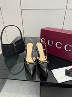 GG 25 Platform Sandals 11.8cm Black Patent Leather