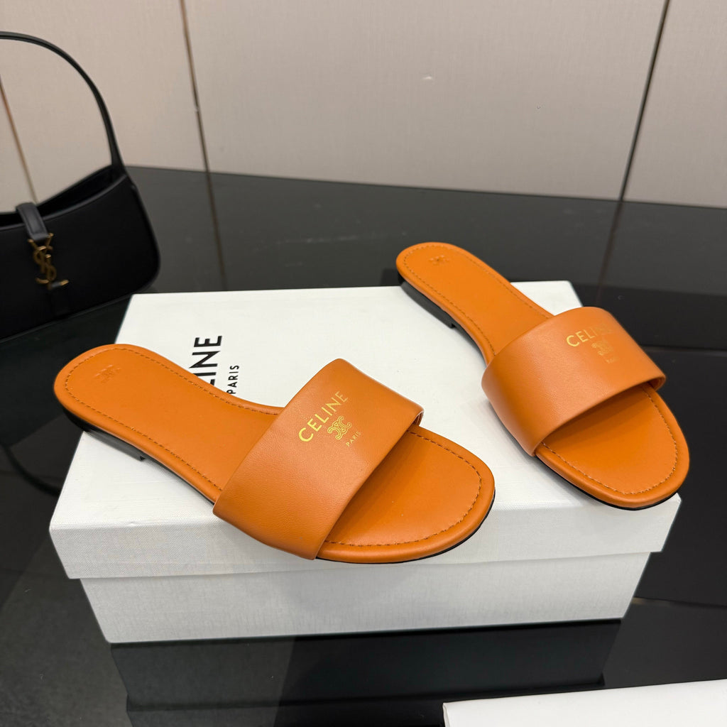 CL Coast Mule Orange Calfskin 725654