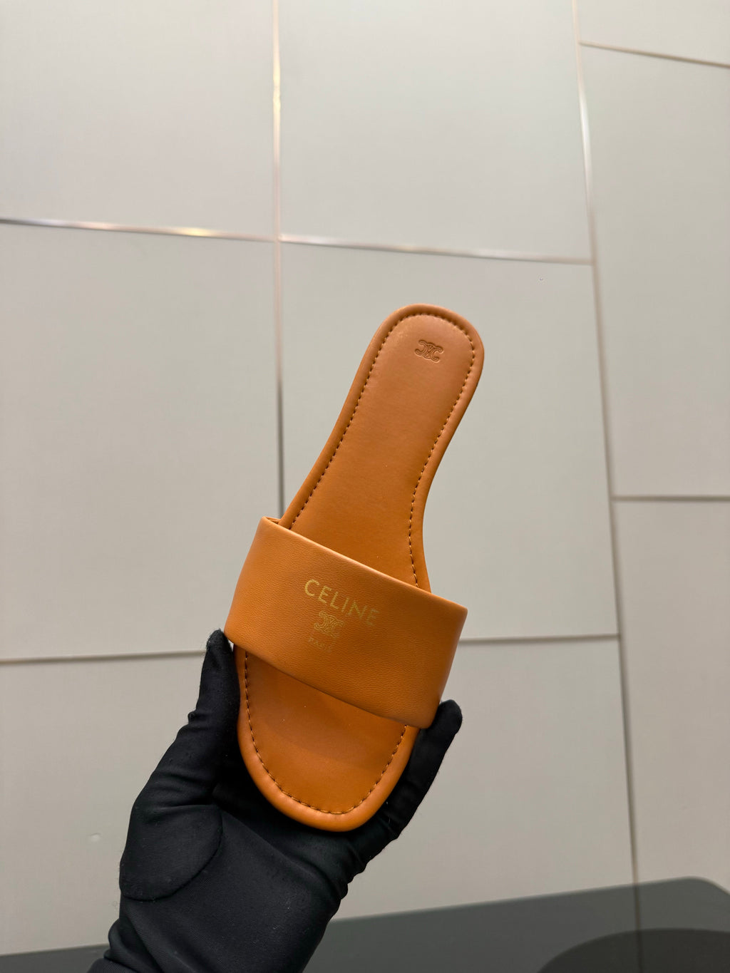 CL Coast Mule Orange Calfskin 725654