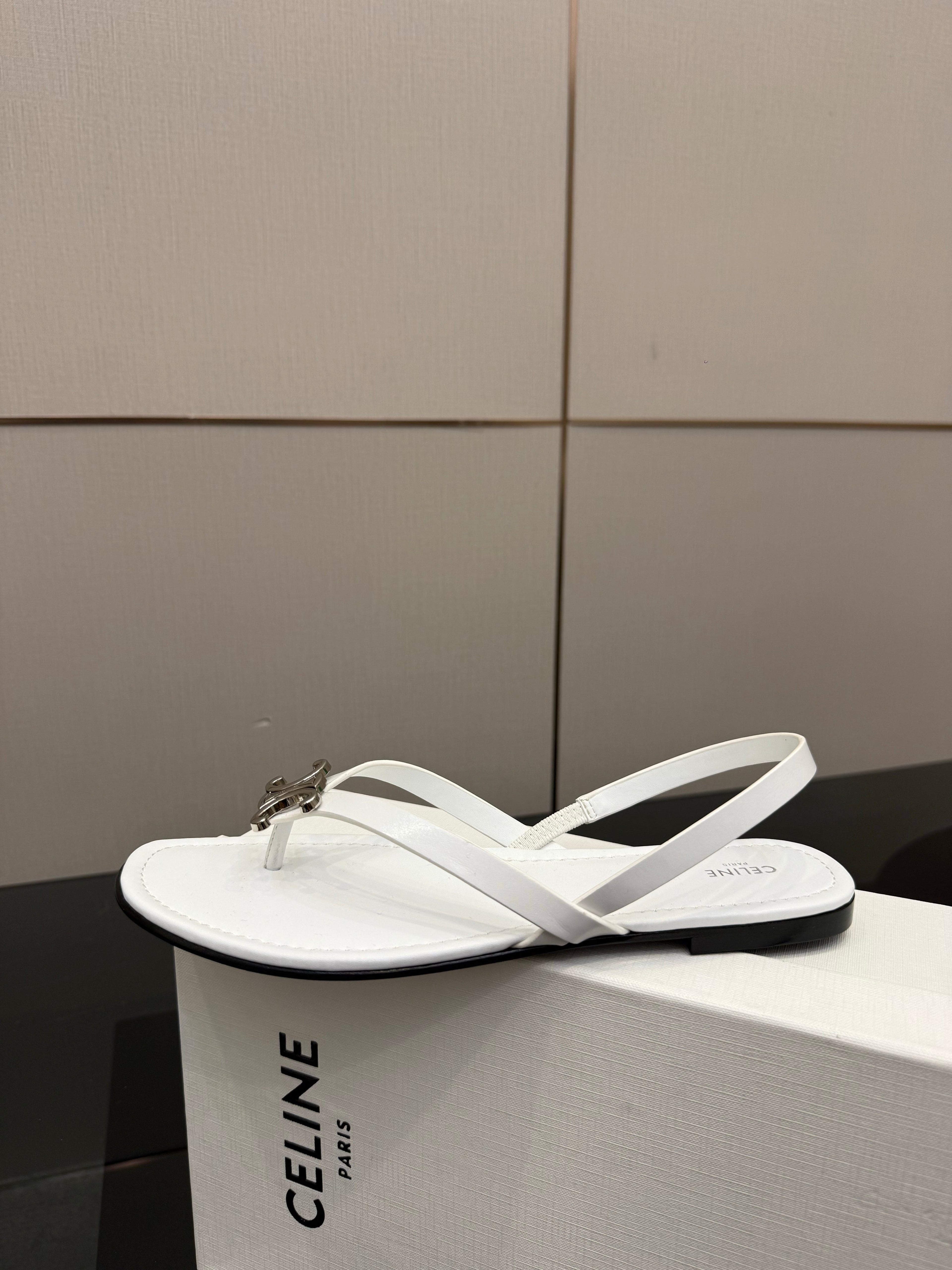 CL Biki Sandal White Calfskin 725673