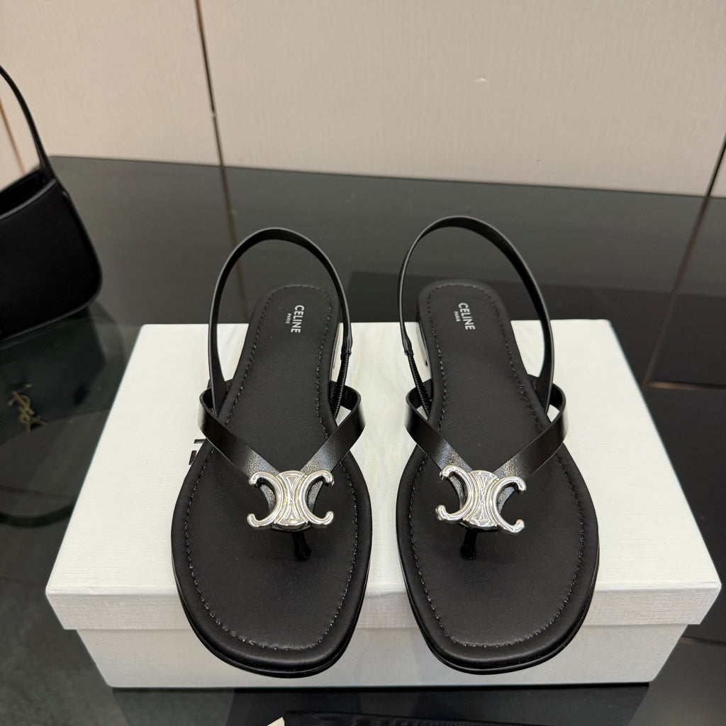 CL Biki Sandal Black Calfskin 725675