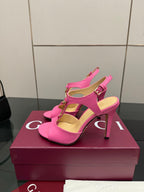 GG G-Buckle High-Heeled Sandals 10.5cm Pink Cowhide 725307
