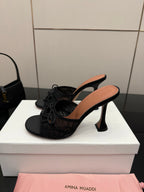 Amina Muaddi Alexa Lace Slipper 95 Black Lace 726130