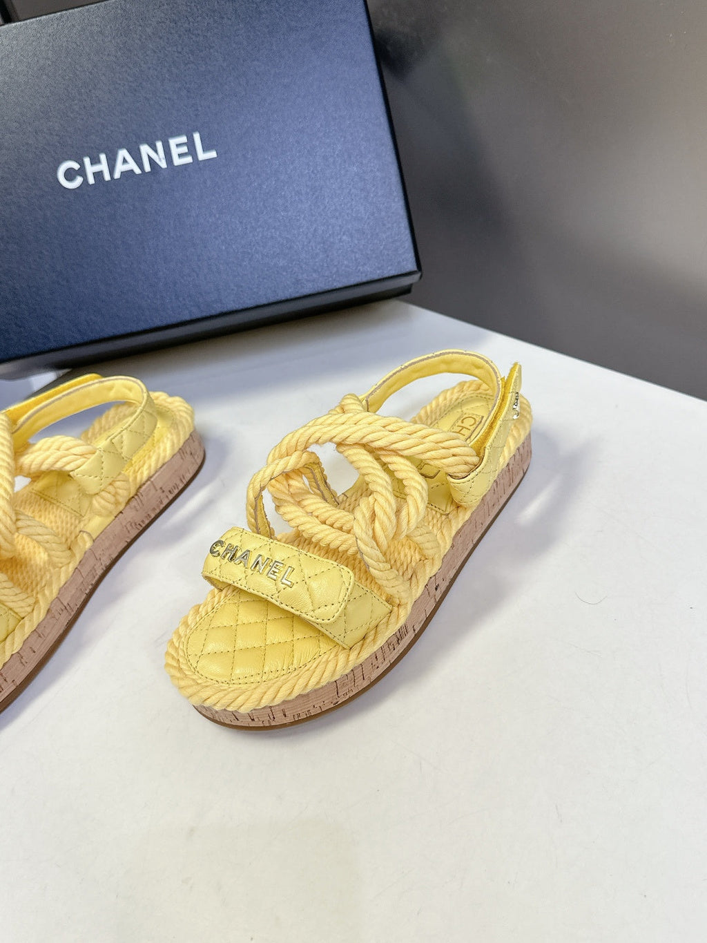 CC 2026 Sandal Yellow Rope Calfskin 675898