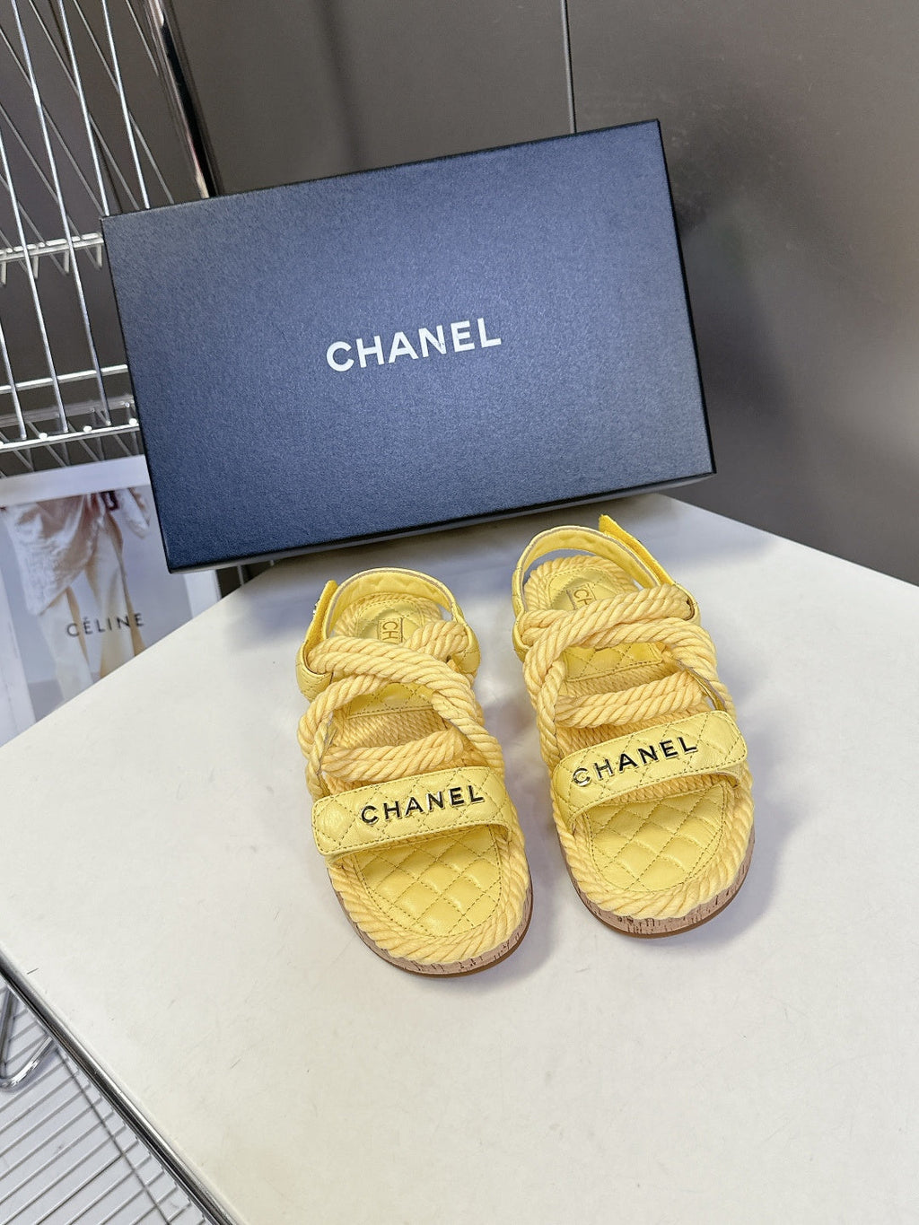 CC 2026 Sandal Yellow Rope Calfskin 675898