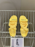 CC 2026 Sandal Yellow Rope Calfskin 675898