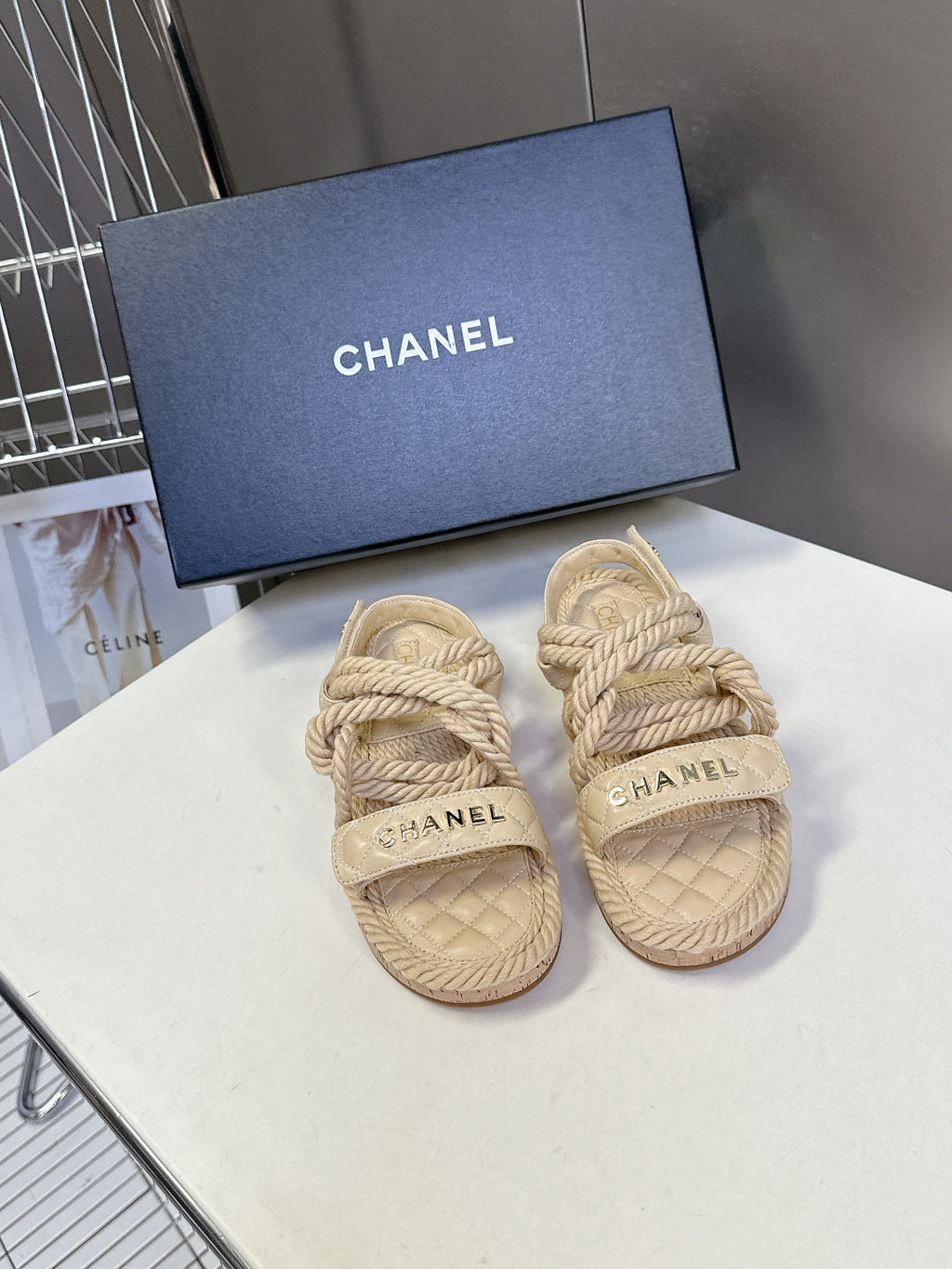 CC 2026 Sandal Beige Rope Calfskin 675899