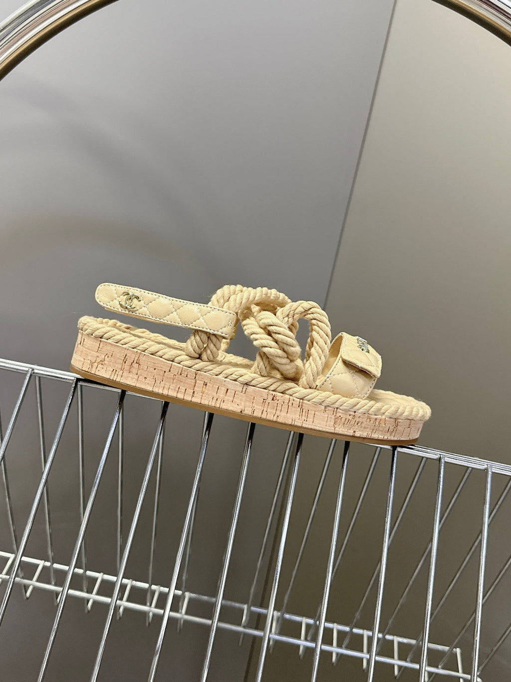 CC 2026 Sandal Beige Rope Calfskin 675899