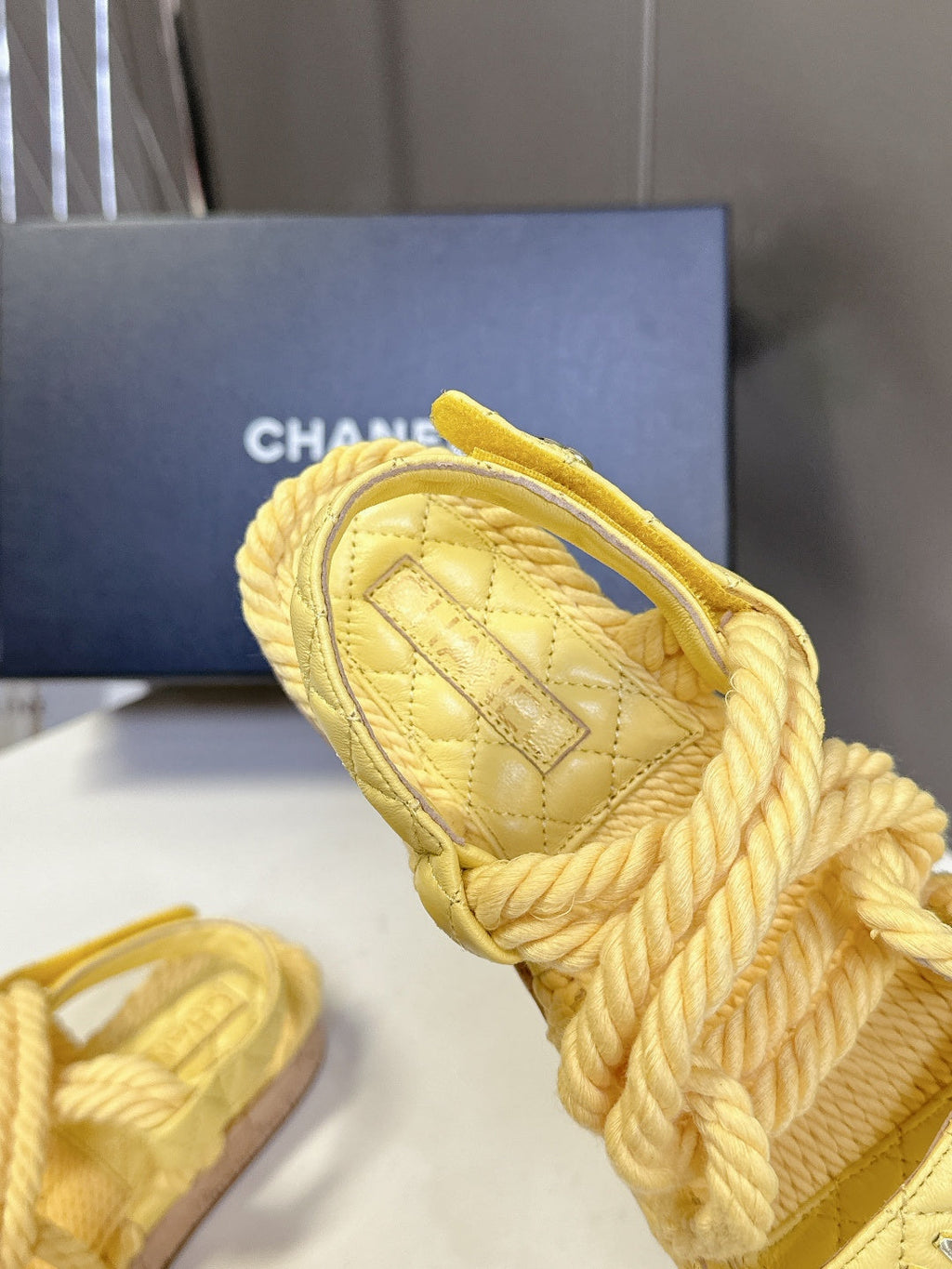 CC 2026 Sandal Yellow Rope Calfskin 675898