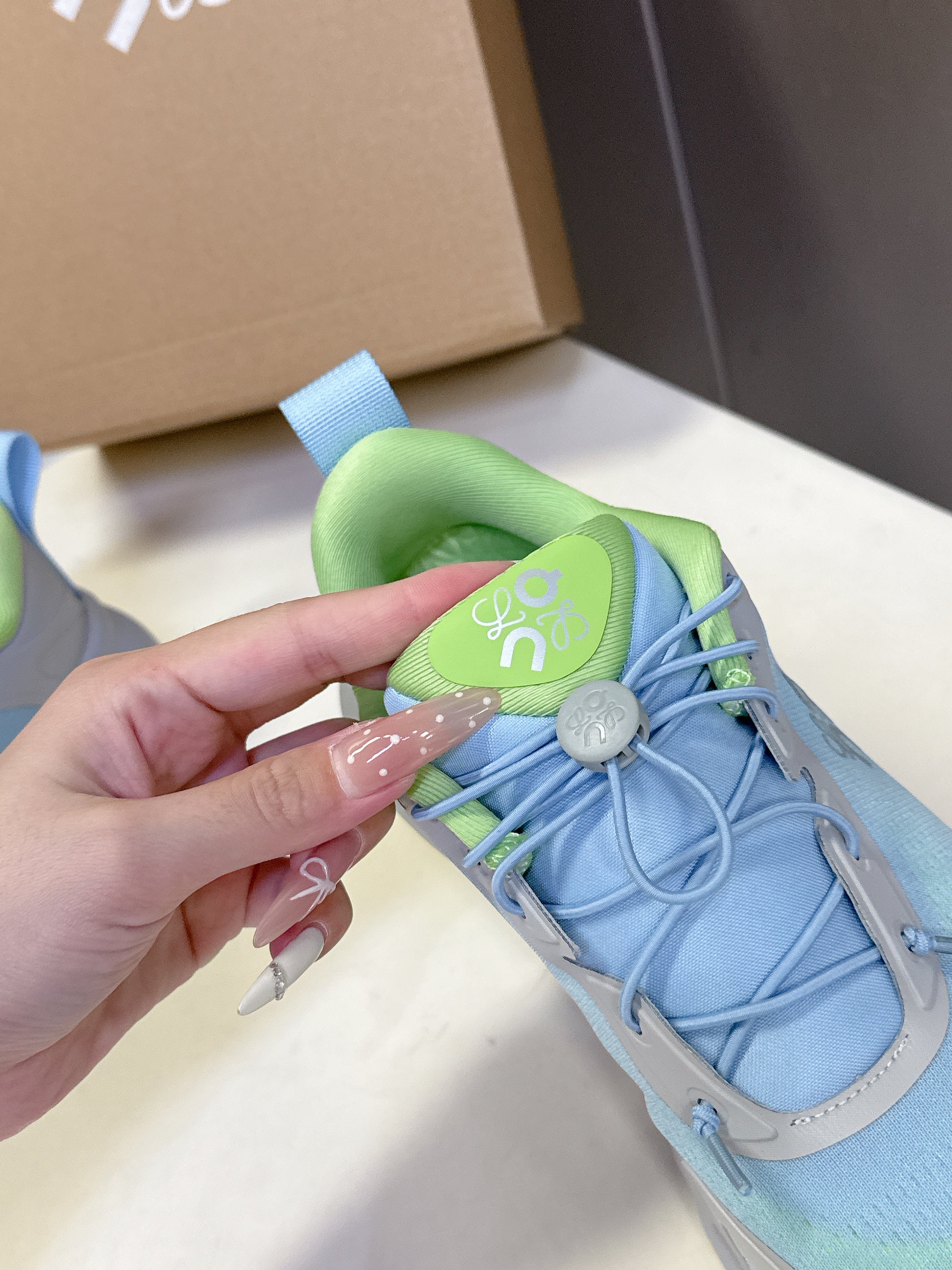 Loewe x On Cloudsolo Sneakers Light Blue Green Polyester and Mesh 536841