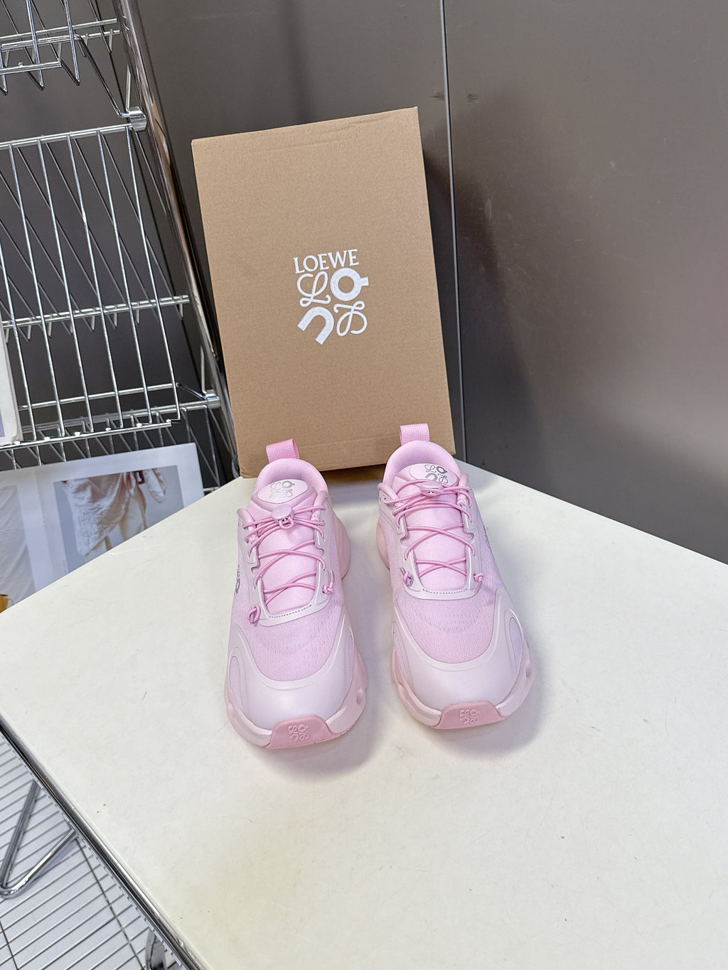 Loewe x On Cloudsolo Sneakers Pink Polyester and Mesh 536843