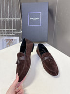 YSL 26s Loafer Dark Brown Leather 635582