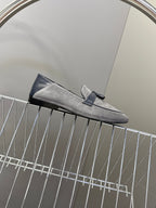 YSL 26s Loafer Black Grey Leather 635583