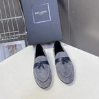 YSL 26s Loafer Black Grey Leather 635583