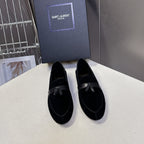 YSL 26s Loafer Black Suede Leather 635584