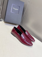 YSL 26s Loafer Burgundy Embossed Leather 635585