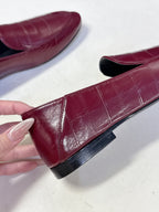YSL 26s Loafer Burgundy Embossed Leather 635585