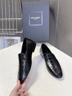YSL 26s Loafer Black Embossed Leather 635587