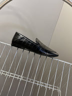 YSL 26s Loafer Black Embossed Leather 635587
